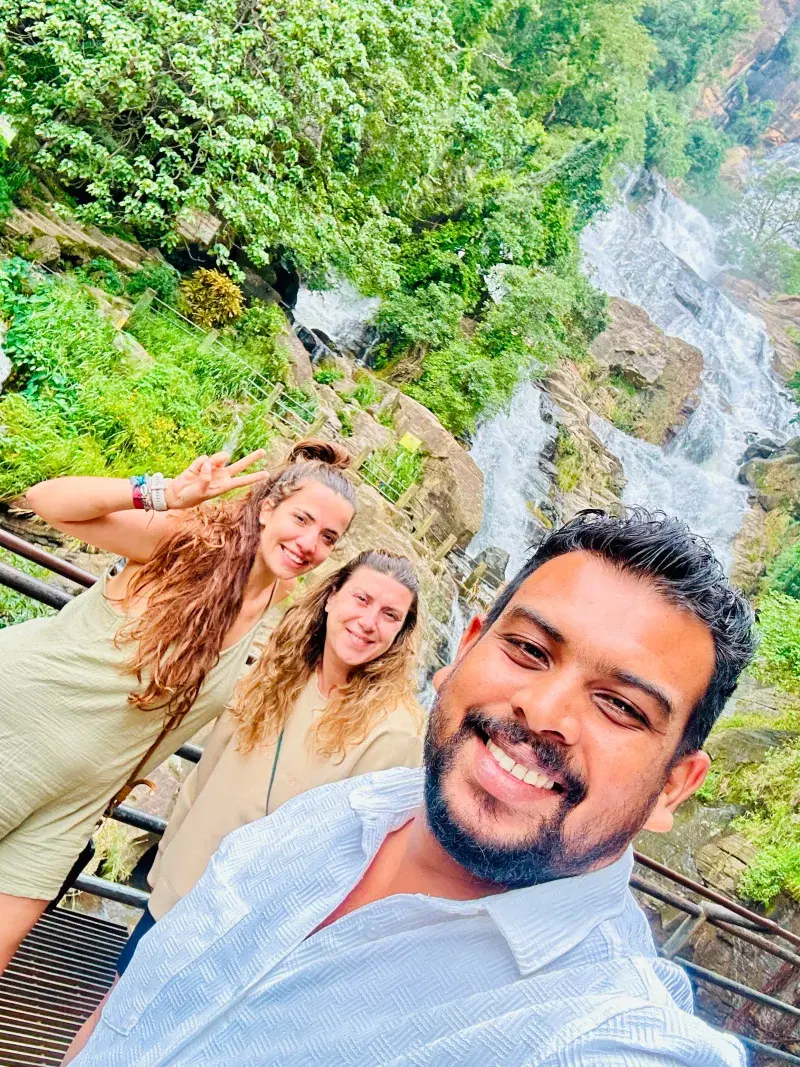 Dambulla Cave Temple entrance with clients